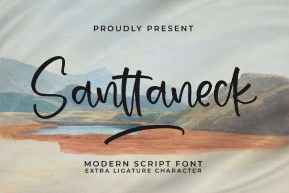 Santtaneck Font: Elegant Handwritten Style